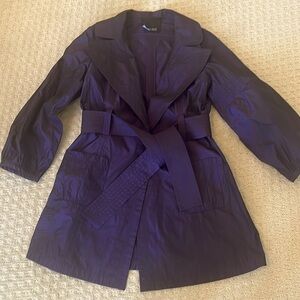 Carlisle nylon jacket. Eggplant. Size 6. Detailing on waist and sleeve.